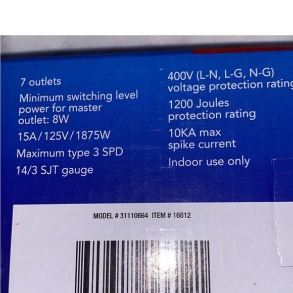 Sunbeam Powerstrip Advanced 7 Outlet Surge protection Computers, TVs office new - Picture 5 of 8